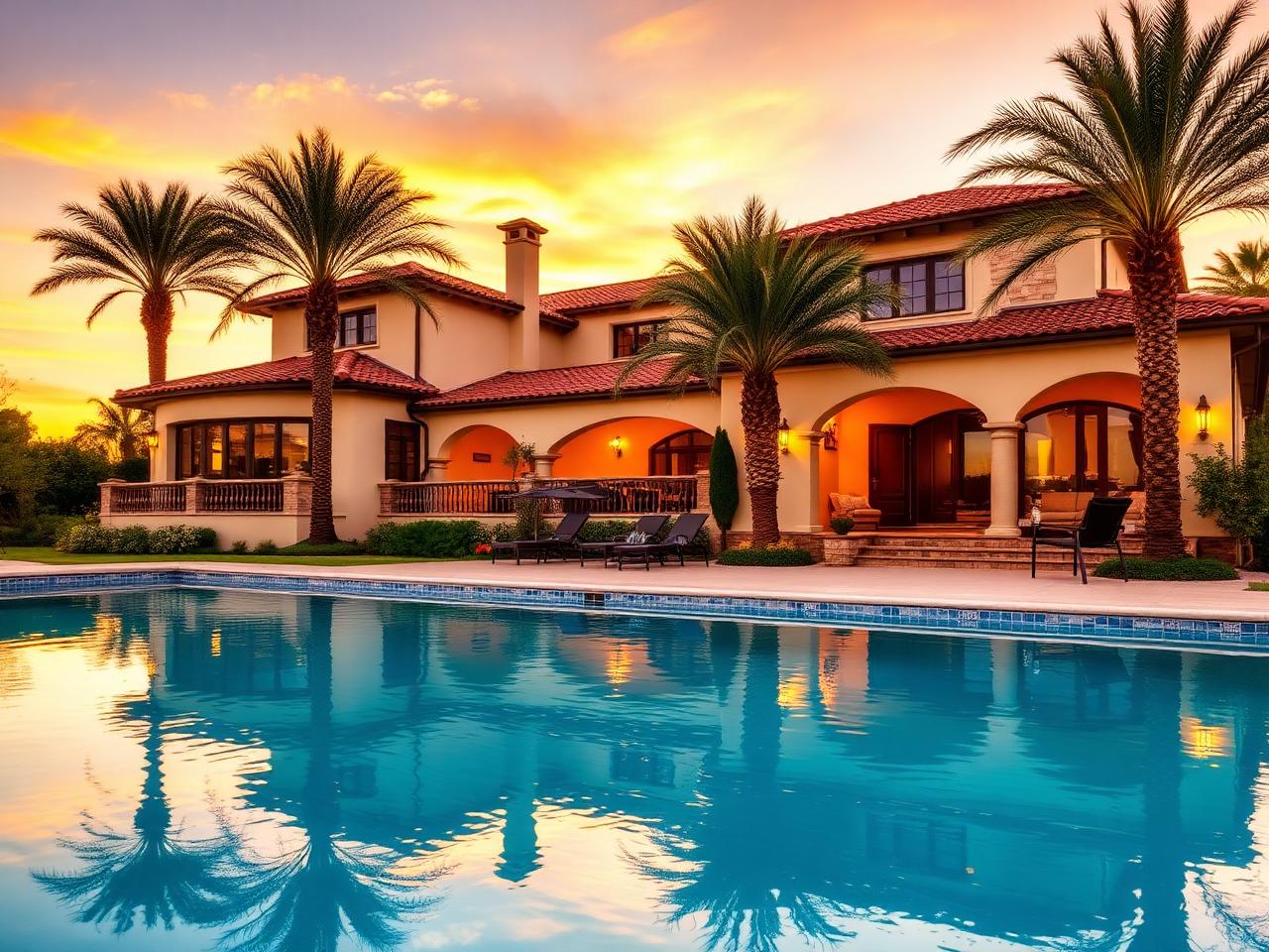 Villa mediterránea con piscina